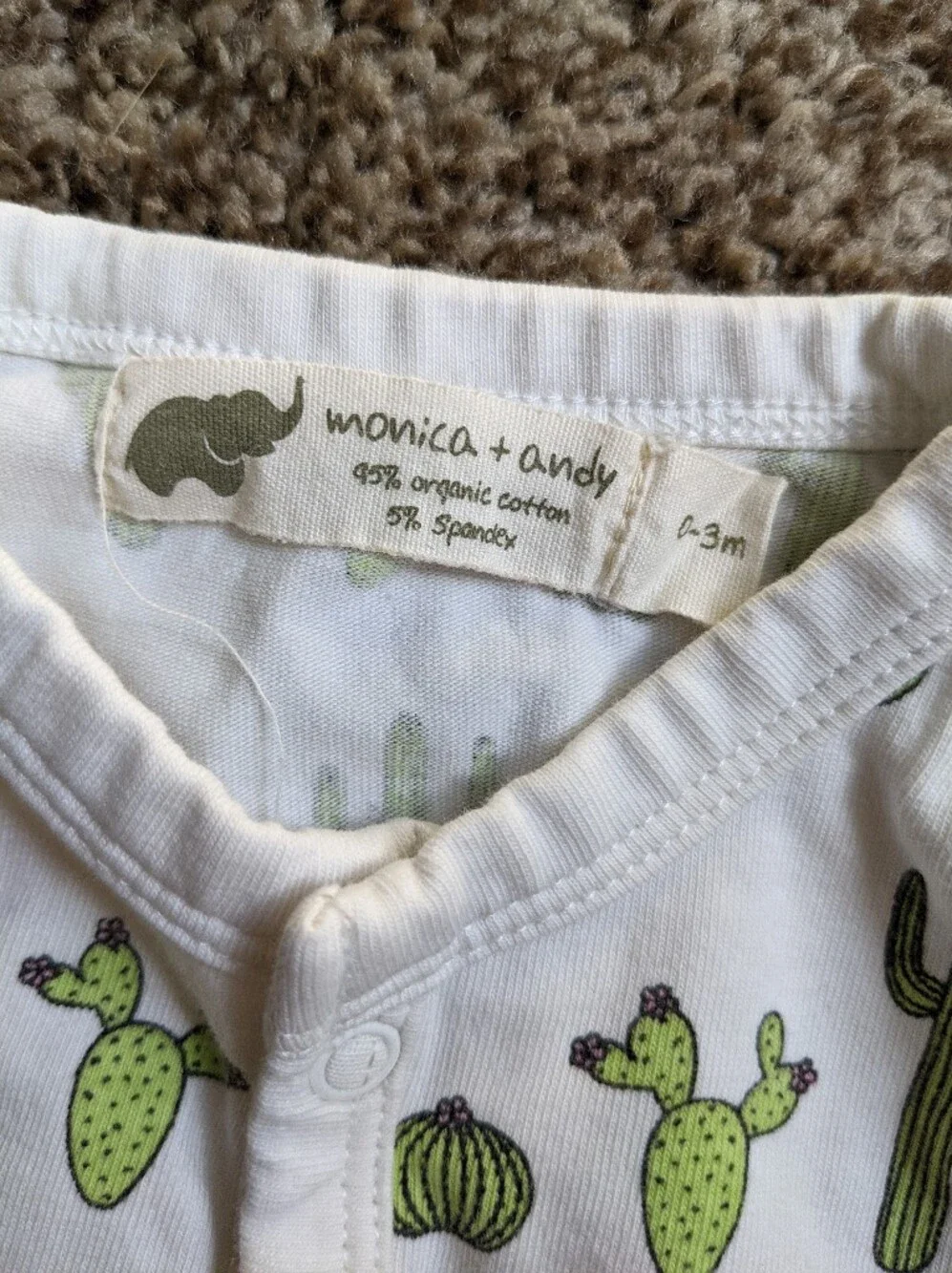 Monica+Andy 0-3M cactus onesie